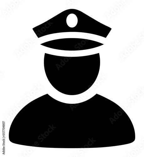 Police Man vector icon. A flat illustration design used for Police Man icon, on a white background.