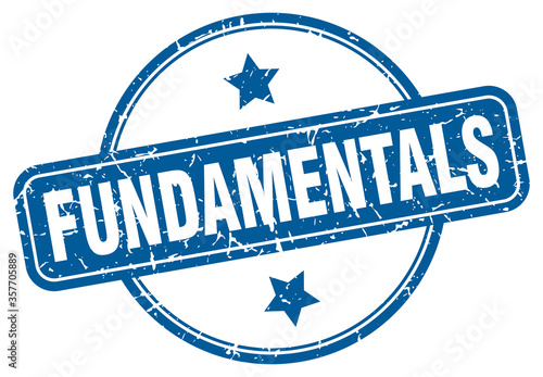fundamentals grunge stamp. fundamentals round vintage stamp
