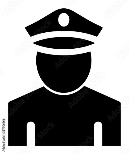 Policeman vector icon. A flat illustration design used for Policeman icon, on a white background.