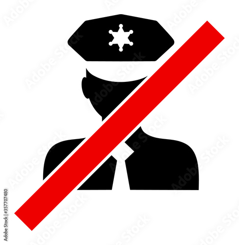 Blacklisted Policeman vector icon. A flat illustration design used for Blacklisted Policeman icon, on a white background.