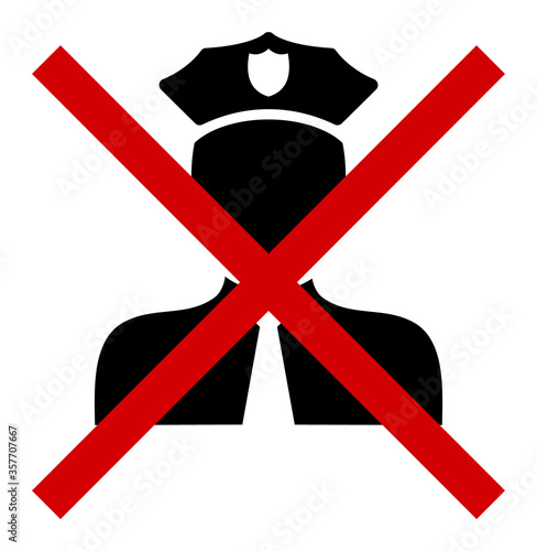 Cancel Policeman vector illustration. A flat illustration design used for Cancel Policeman icon, on a white background.