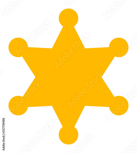 Sheriff Star vector icon. A flat illustration design used for Sheriff Star icon, on a white background.