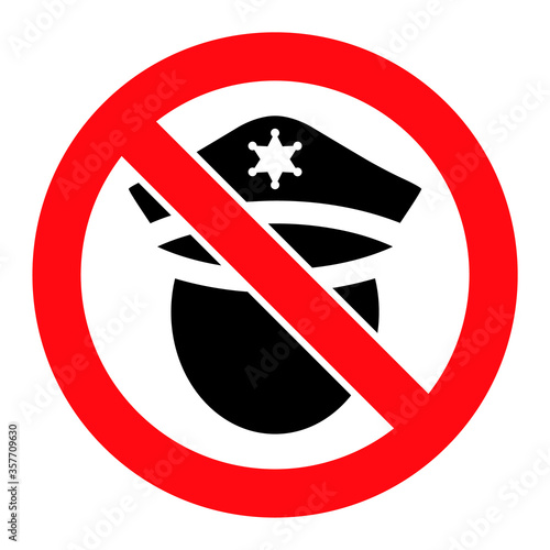 Forbid Police Cop vector icon. A flat illustration design used for Forbid Police Cop icon, on a white background.