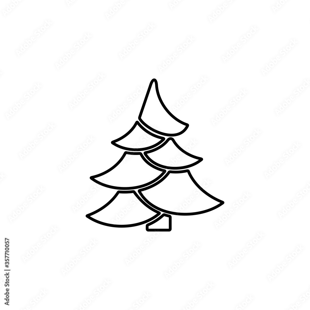 Christmas tree icon. Evergreen conifer. Fir, spruce or pine symbol. Christmas tree icon. Evergreen conifer. Fir, spruce or pine symbol.