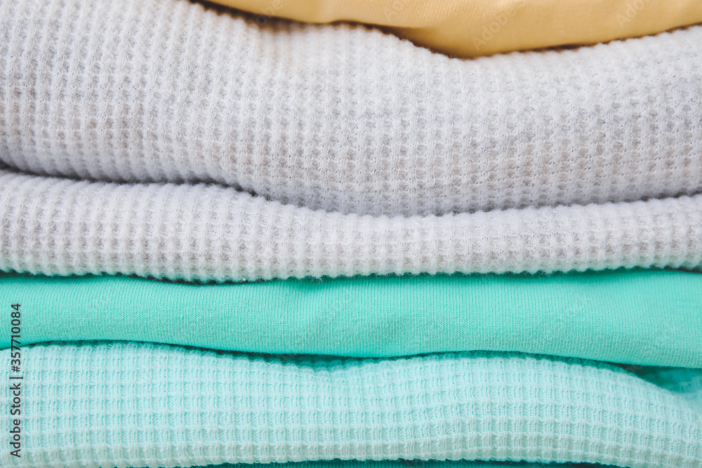 Stack of clean clothes, closeup Stack of clean clothes, closeup