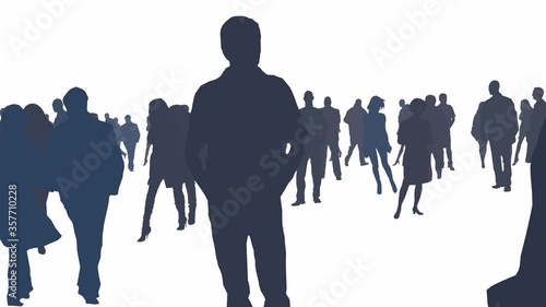 slow camera panning or walking around in the crowd of people