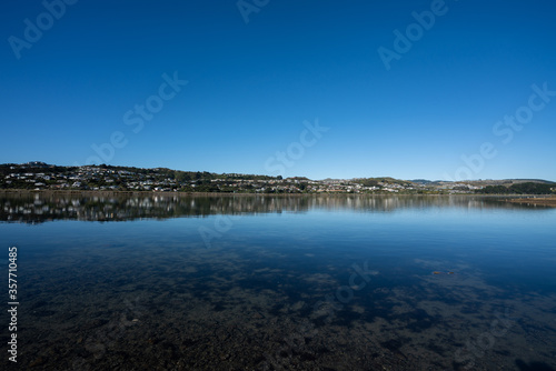 View of Porirua inlet near Wellington New Zealand on a sunny day