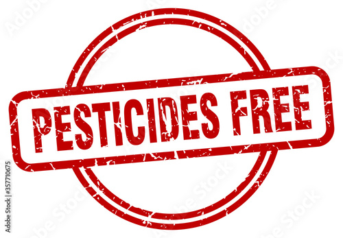 pesticides free grunge stamp. pesticides free round vintage stamp