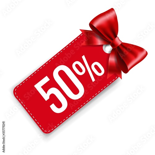 Sale Percent Price Tags With Isolated White Background With Gradient Mesh, Vector Illustration