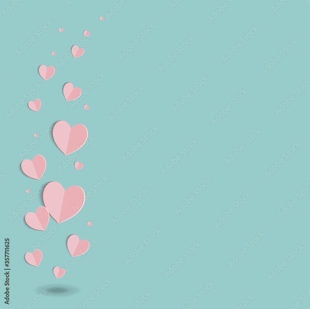 Valentines Day Card WIth Hearts With Gradient Mesh, Vector Illustration
