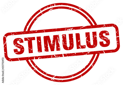 stimulus grunge stamp. stimulus round vintage stamp