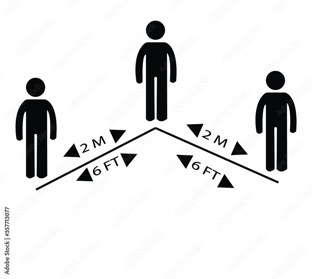 Social Distancing Icon Vector Illustration Social Distancing Icon Vector Illustration