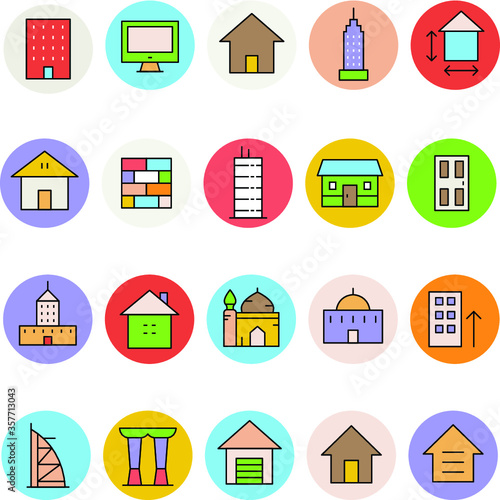 Architecture and Buildings Vector Icons