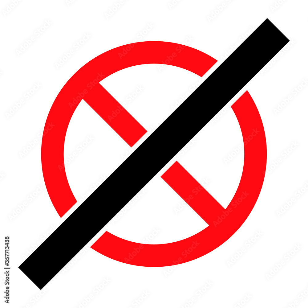No Rules raster illustration. A flat illustration design used for No Rules icon, on a white background.