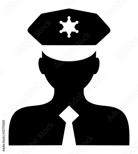 Police Officer raster illustration. A flat illustration design used for Police Officer icon, on a white background. photo