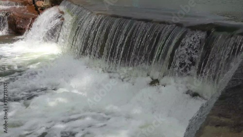 Medicine Park river. Lawton, Oklahoma. View of water flowing over the Dam at  Medicine Park river in the spring. photo