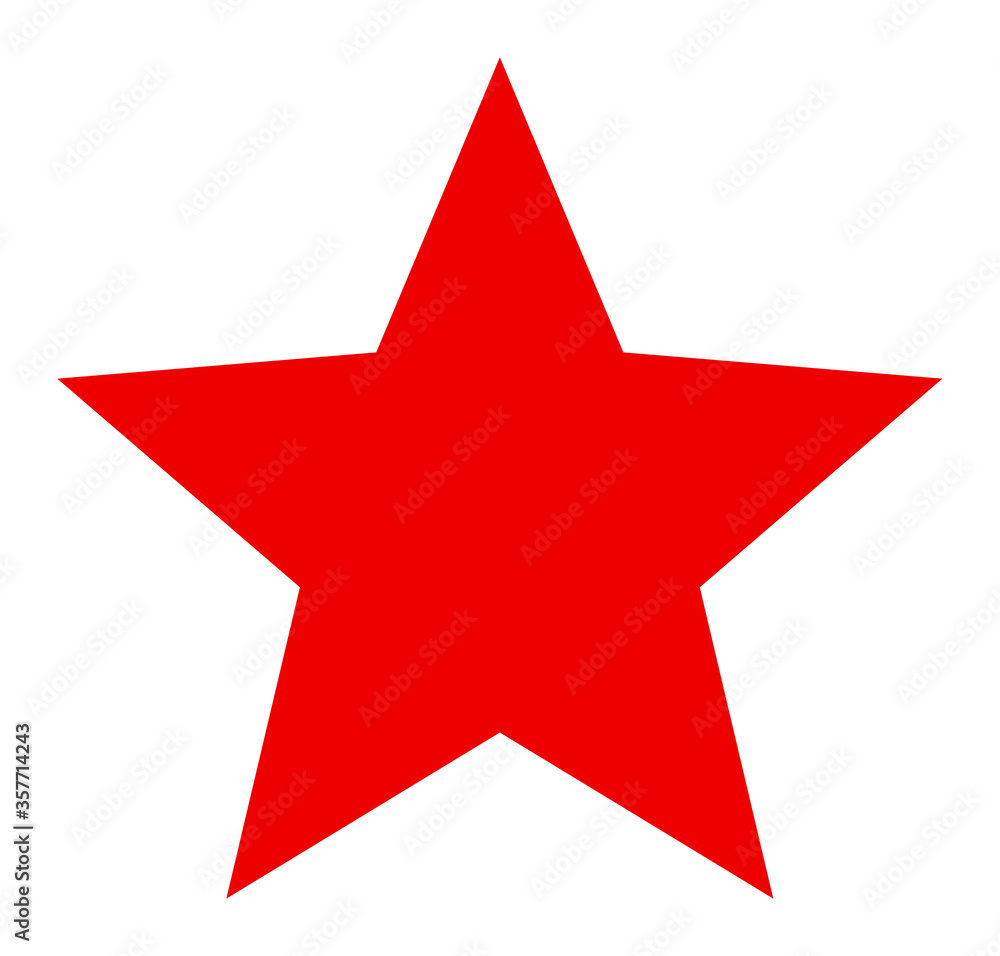 Red Star raster icon. A flat illustration design used for Red Star icon, on a white background. - obrazy, fototapety, plakaty 