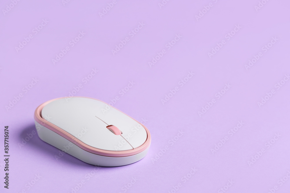 Modern computer mouse on color background Modern computer mouse on color background