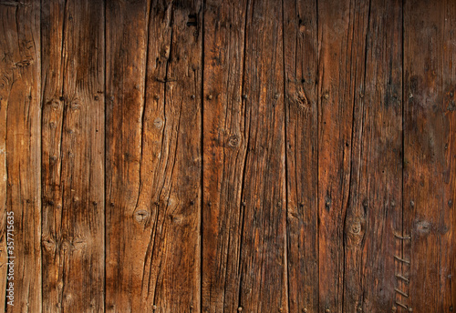 Texture old colored wood in vintage style. Logs of old, natural and worn wood. Background wall wood and natural worn brown.