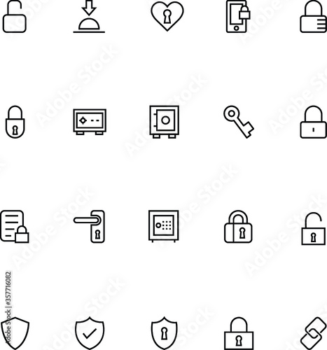 Security Line Vector Icons
