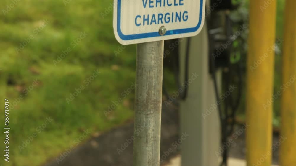 Electric vehicle charging station sign Electric vehicle charging station sign
