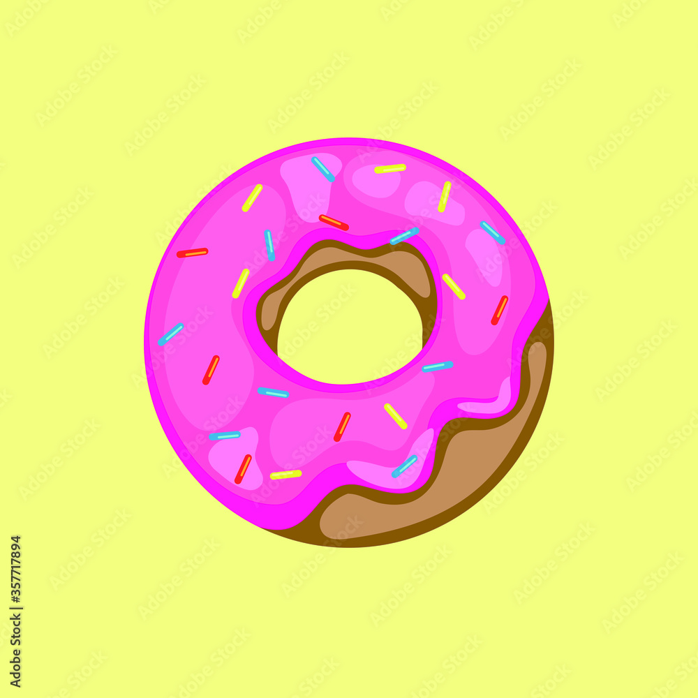 pink glasse donnut with colors pink glasse donnut with colors
