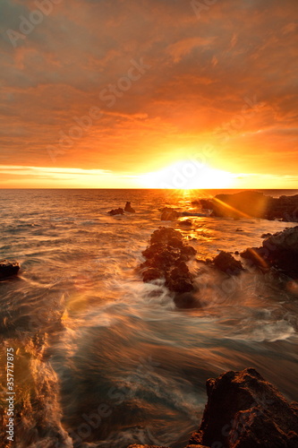 sunset over the sea