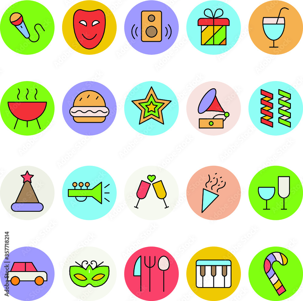 Celebration and Party Vector Icons Celebration and Party Vector Icons