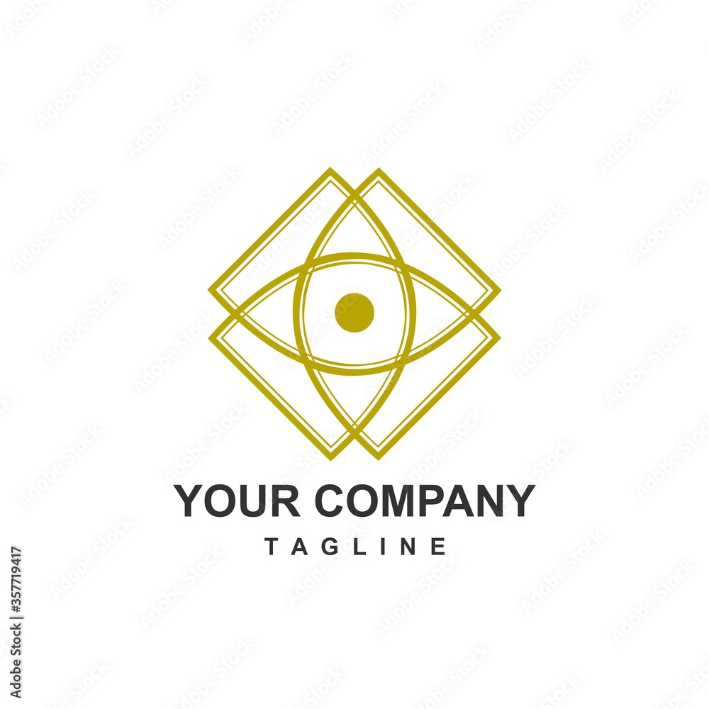 geometrical gold insignia badge rectangle flower shape retro logo and vector icon geometrical gold insignia badge rectangle flower shape retro logo and vector icon