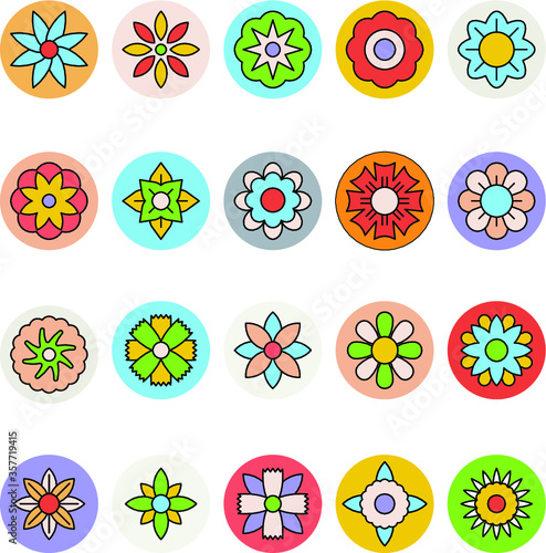 Flowers & Floral Colored Vector Icons