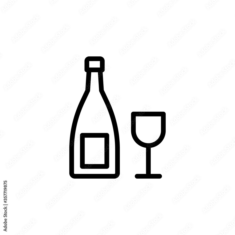 Wine, glass concept line icon. Simple element illustration. Wine, glass concept outline symbol design from Bar set. Can be used for web and mobile Wine, glass concept line icon. Simple element illustration. Wine, glass concept outline symbol design from Bar set. Can be used for web and mobile