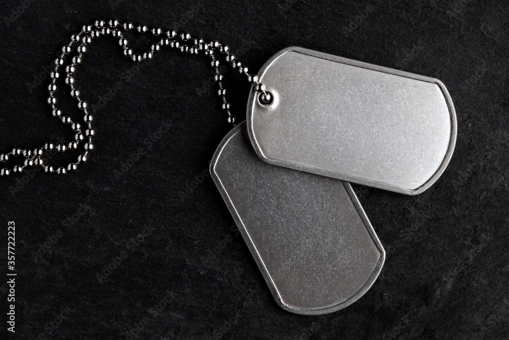 Old military dog tags - Blank Stock Photo | Adobe Stock