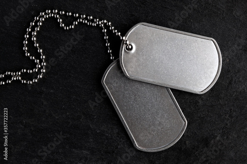 Old military dog tags - Blank photo