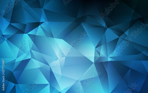 Dark BLUE vector polygonal background.