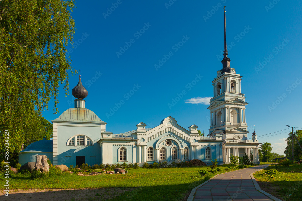 Old restored orthodox church in the city of Kalyazin (Russia)