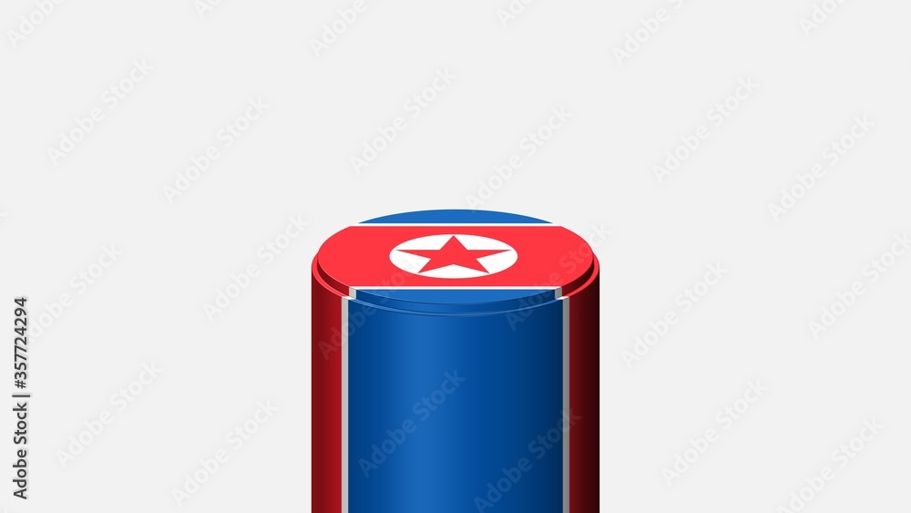 3D CYLINDER SHAPE NATIONAL FLAG : North Korea 3D CYLINDER SHAPE NATIONAL FLAG : North Korea