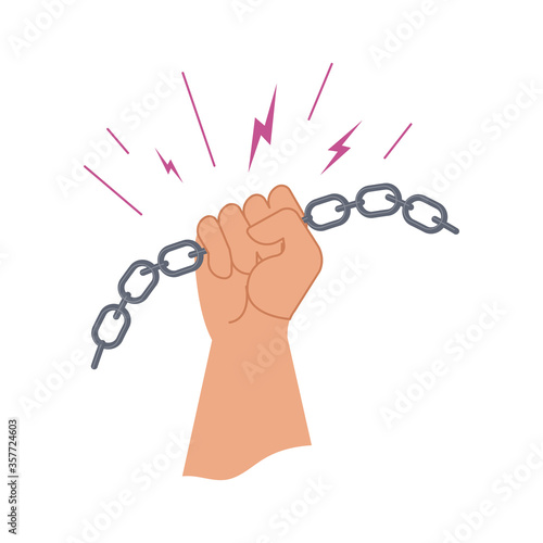 Arm fist holding chain