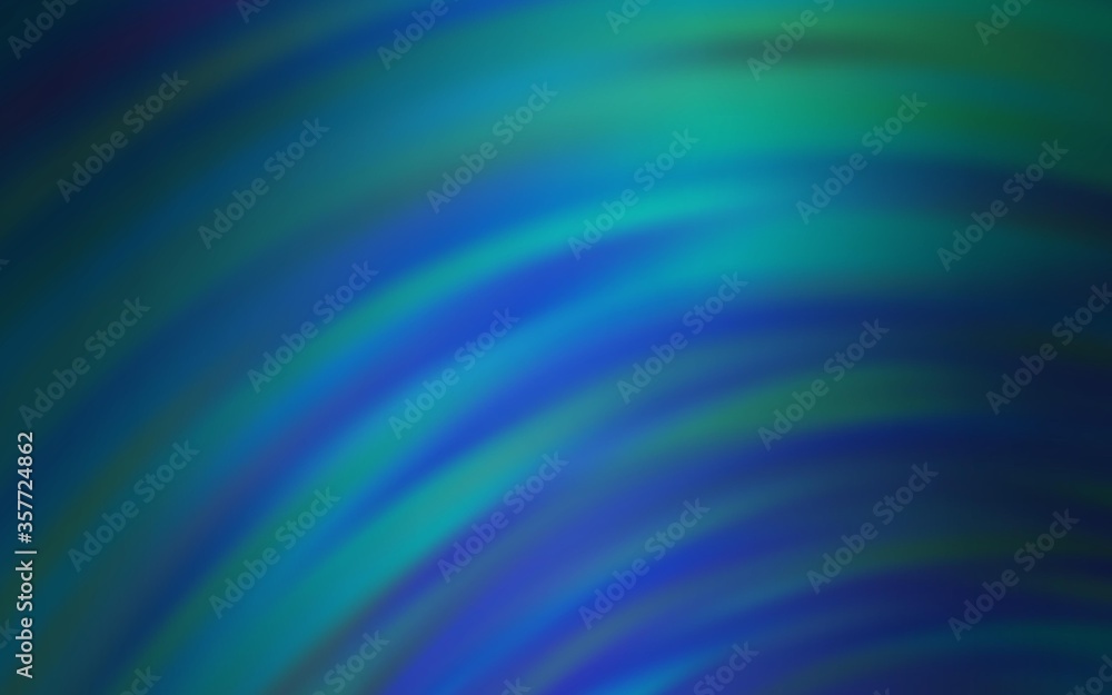 Light Blue, Green vector pattern with curved lines.