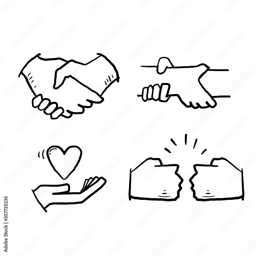 hand drawn doodle Relationship, Mutual Understanding, Mutual Assistance, Interaction, Friendship and Love symbol illustration cartoon style hand drawn doodle Relationship, Mutual Understanding, Mutual Assistance, Interaction, Friendship and Love symbol illustration cartoon style