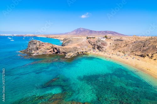 Beautiful view of Parrot Beach ( Papagayo Beach) - Lanzarote, Canary Islands - Spain photo