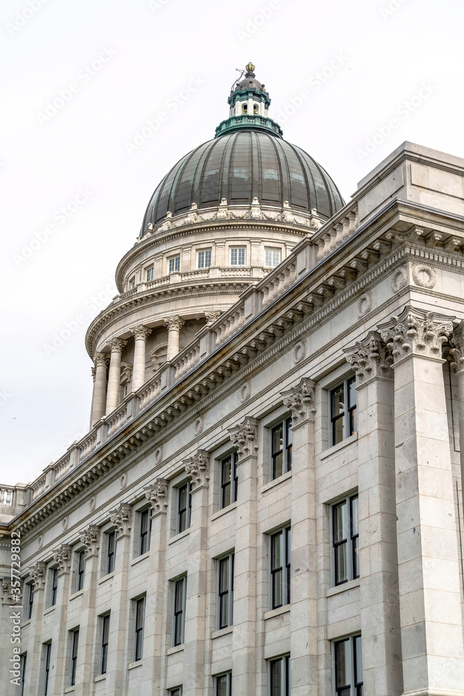 Utah State Capital building exterior with classical architecture and dome