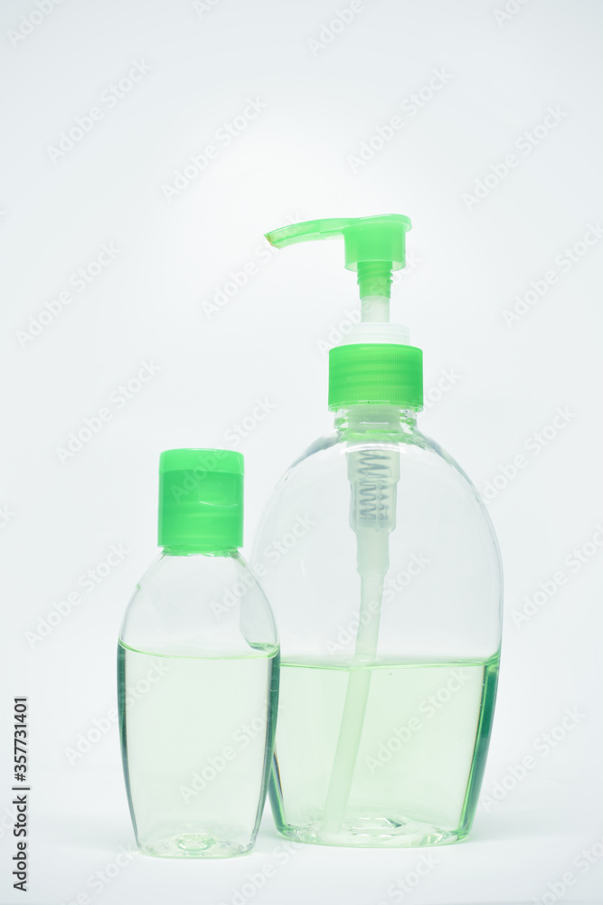 alcohol gel small bottle on white background alcohol gel small bottle on white background