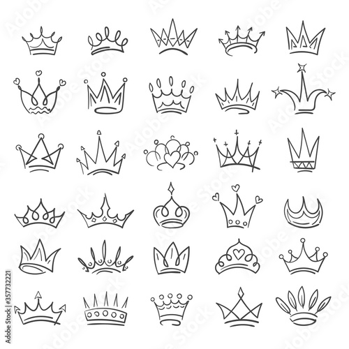 Doodle sketch crowns collection