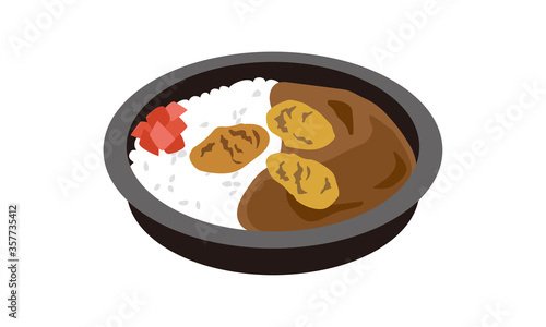 日本の持ち帰りのカキフライカレー弁当