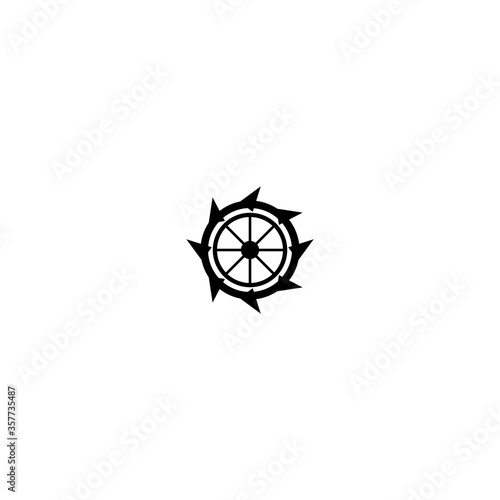 Water mill logo vector icon concept illustration