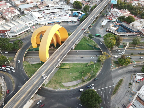 Tableau sur toile Aerial view of the millennium arches, a gazebo in Guadalajara
