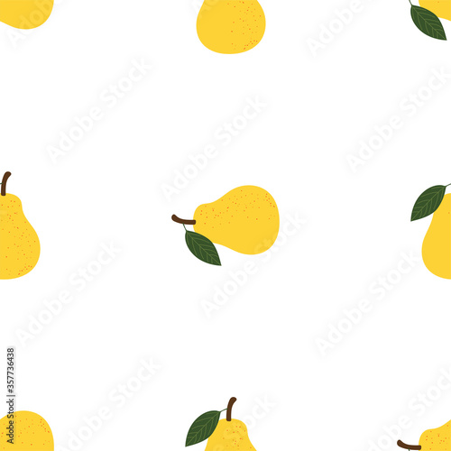 Pear. Colored Seamless Vector Patterns