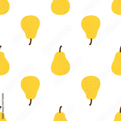 Pear. Colored Seamless Vector Patterns