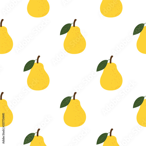 Pear. Colored Seamless Vector Patterns
