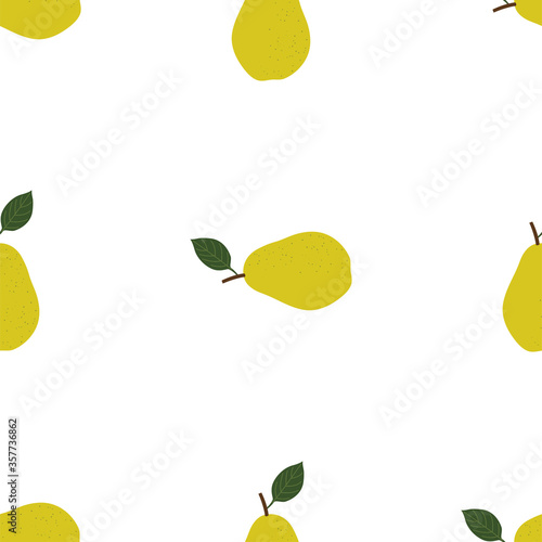 Pear. Colored Seamless Vector Patterns
